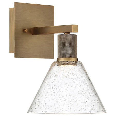 Access Lighting Port Nine Martini, Martini LED Wall Sconce, Antique Brushed Brass Finish, Seeded Glass 63143LEDD-ABB/SDG